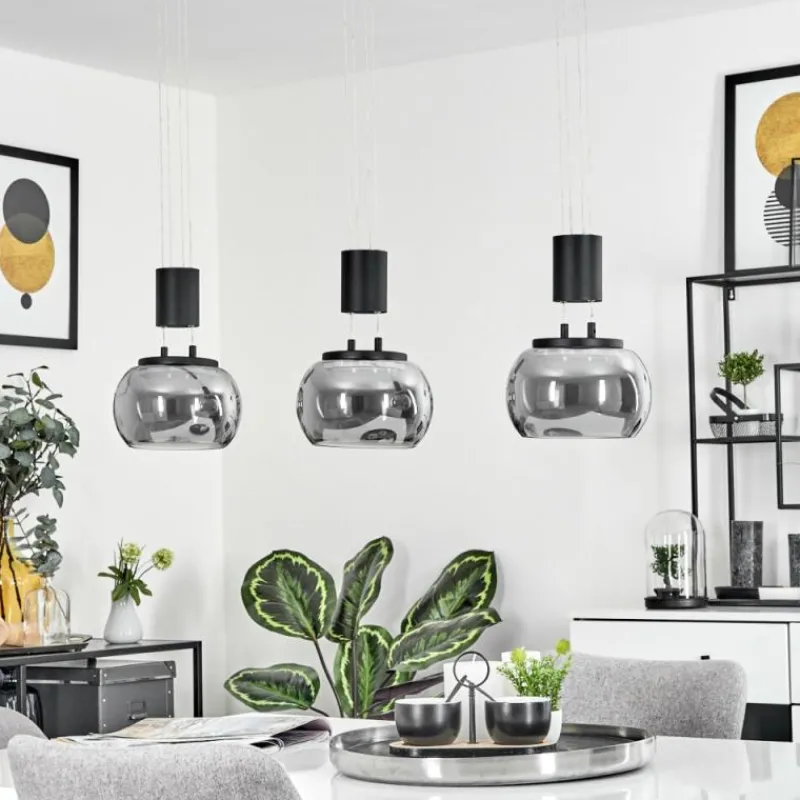 hofstein Suspension Izenave LED Noir, 3 lumières