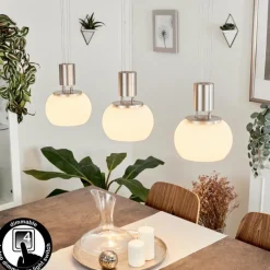 hofstein Suspension Izenave LED Nickel mat, 3 lumières