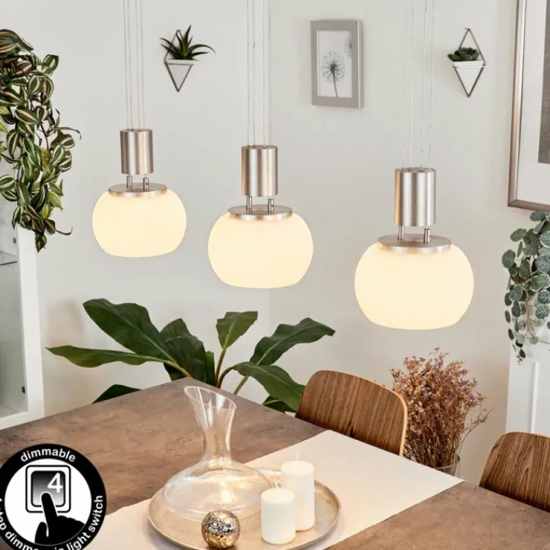 hofstein Suspension Izenave LED Nickel mat, 3 lumières