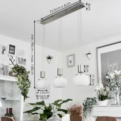 hofstein Suspension Izenave LED Nickel mat, 3 lumières