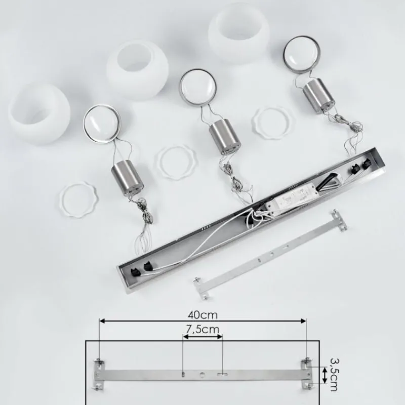 hofstein Suspension Izenave LED Nickel mat, 3 lumières