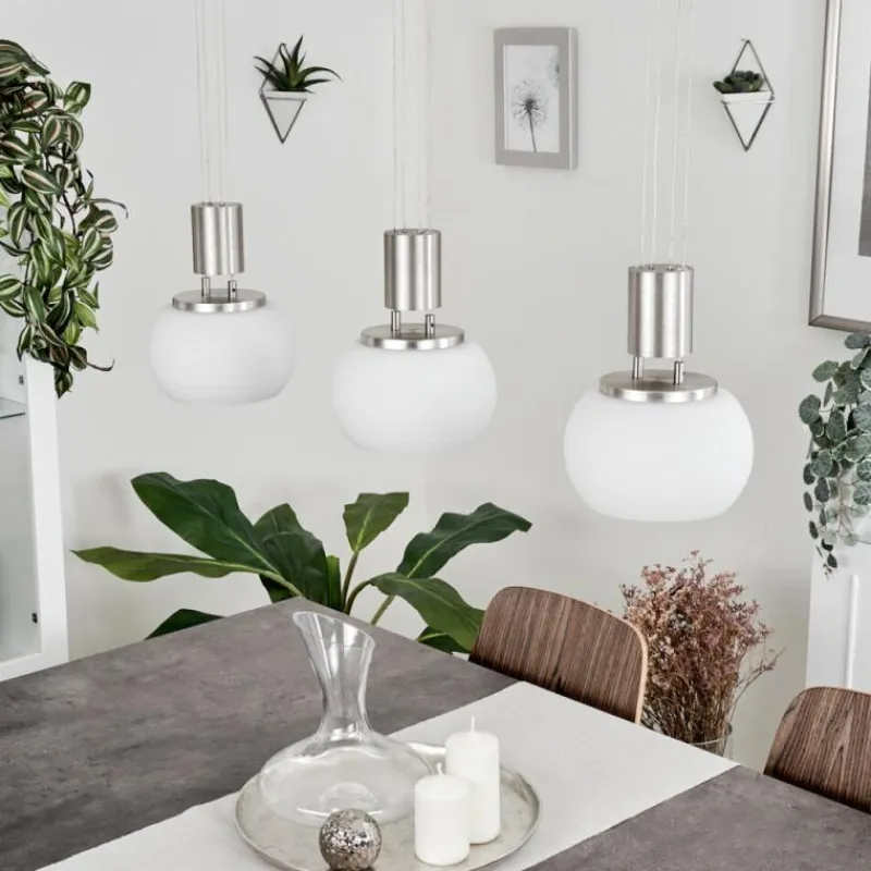 hofstein Suspension Izenave LED Nickel mat, 3 lumières