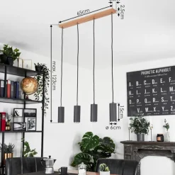 Luminaires Scandinaves-hofstein Suspension Javel Brun, Couleur bois, 4 lumières