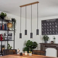 Luminaires Scandinaves-hofstein Suspension Javel Brun, Couleur bois, 4 lumières