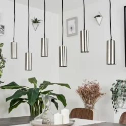 Luminaires Scandinaves-hofstein Suspension Javel Nickel mat, 6 lumières