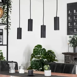 Luminaires Scandinaves-hofstein Suspension Javel Noir, 4 lumières