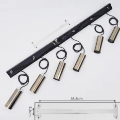 Luminaires Scandinaves-hofstein Suspension Javel Noir, 6 lumières