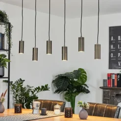 Luminaires Scandinaves-hofstein Suspension Javel Noir, 6 lumières