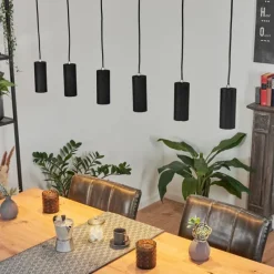 Luminaires Scandinaves-hofstein Suspension Javel Noir, 6 lumières