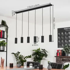Luminaires Scandinaves-hofstein Suspension Javel Noir, 6 lumières