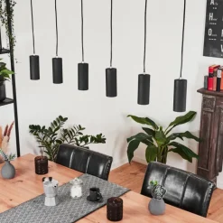 Luminaires Scandinaves-hofstein Suspension Javel Noir, 6 lumières