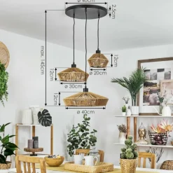 Luminaires Scandinaves-hofstein Suspension Joinal Noir, 3 lumières