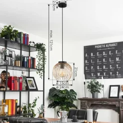 Lampes Dorées-hofstein Suspension Keryvaland Noir, 1 lumière