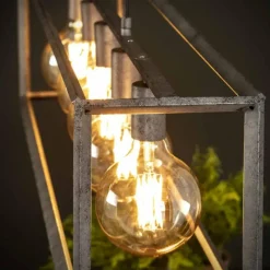 Lampes Vintages & Rétros-hofstein Suspension Lagosanto Argenté, 5 lumières