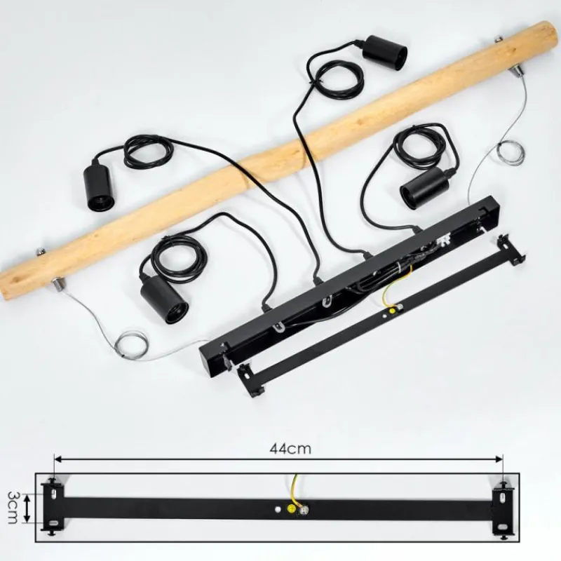 Luminaires Scandinaves-hofstein Suspension Lantic Écru, Noir, 4 lumières