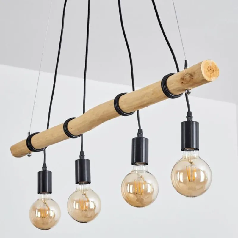 Luminaires Scandinaves-hofstein Suspension Lantic Écru, Noir, 4 lumières