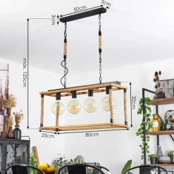 Lampes Industrielles-hofstein Suspension Lautremen Écru, Noir, 4 lumières