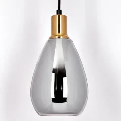 Suspension Verre Fumé-hofstein Suspension Lincura Laiton, Noir, 1 lumière