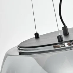 Suspension Verre Fumé-hofstein Suspension Lissy Noir, 3 lumières