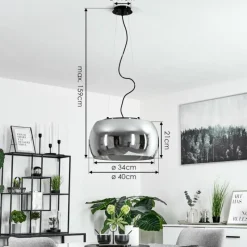 Suspension Verre Fumé-hofstein Suspension Lissy Noir, 3 lumières