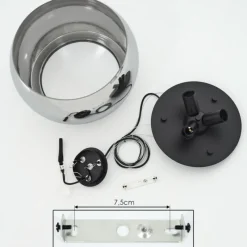 Suspension Verre Fumé-hofstein Suspension Lissy Noir, 3 lumières