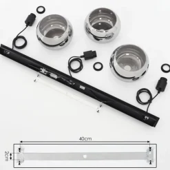 Suspension Verre Fumé-hofstein Suspension Lissy Noir, 3 lumières