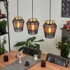 Lampes Dorées-hofstein Suspension Madancos Laiton, Noir, 3 lumières