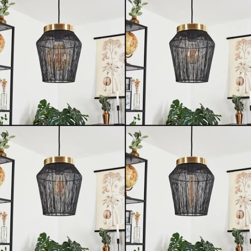 Lampes Dorées-hofstein Suspension Madancos Noir, 1 lumière