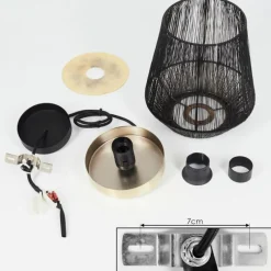 Lampes Dorées-hofstein Suspension Madancos Noir, 1 lumière