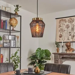 Lampes Dorées-hofstein Suspension Madancos Noir, 1 lumière