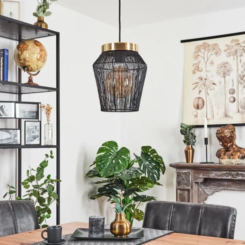 Lampes Dorées-hofstein Suspension Madancos Noir, 1 lumière