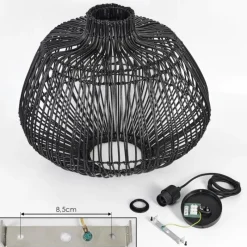 Luminaires Scandinaves-hofstein Suspension Mani Noir, 1 lumière