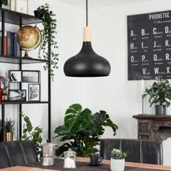 Luminaires Scandinaves-hofstein Suspension Mansle Écru, Noir, 1 lumière