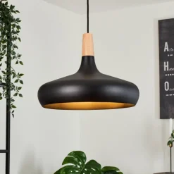 Luminaires Scandinaves-hofstein Suspension Mansle Écru, Noir, 1 lumière