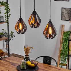 Luminaires Orientaux-hofstein Suspension Marang Noir, 3 lumières