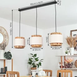 Lampes En Tissu-hofstein Suspension Marieux Écru, Blanc, 3 lumières