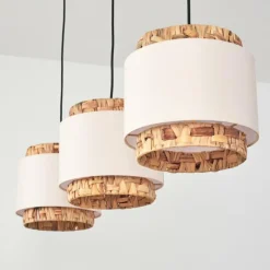 Lampes En Tissu-hofstein Suspension Marieux Écru, Blanc, 3 lumières
