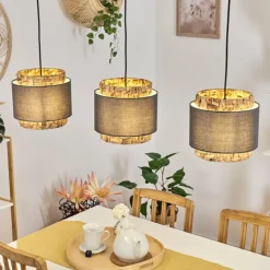 Lampes En Tissu-hofstein Suspension Marieux Noir, 3 lumières