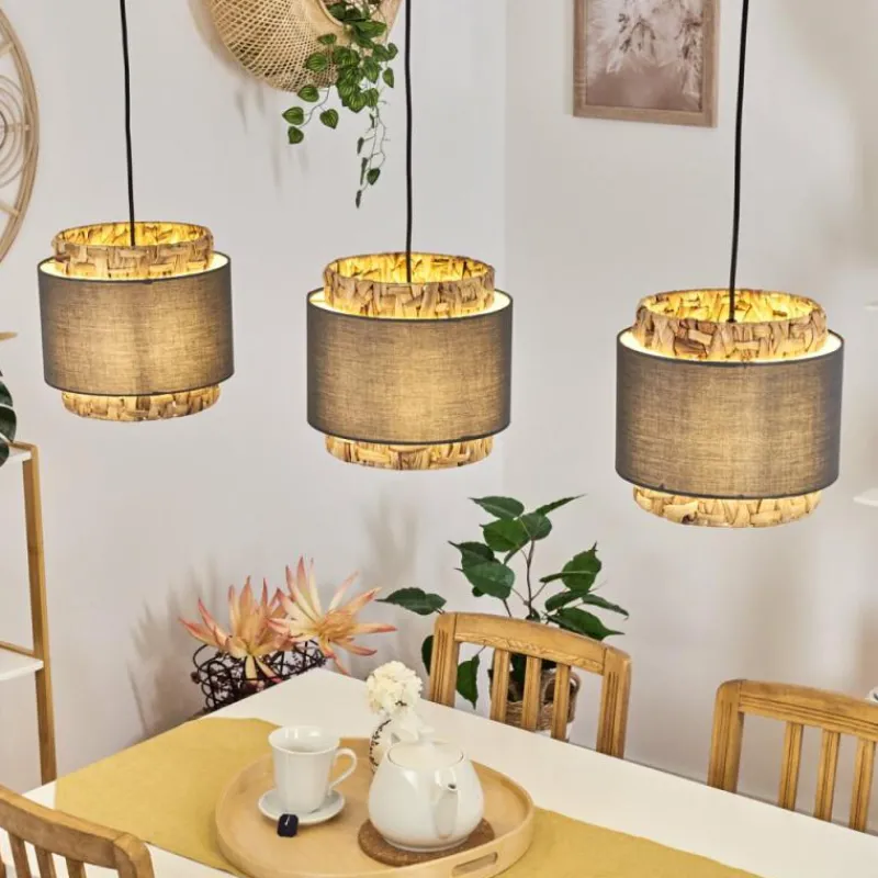 Lampes En Tissu-hofstein Suspension Marieux Noir, 3 lumières