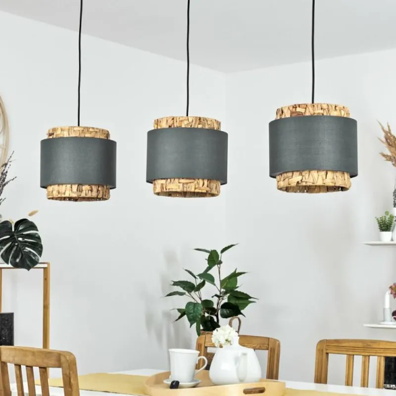 Lampes En Tissu-hofstein Suspension Marieux Noir, 3 lumières