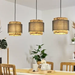 Lampes En Tissu-hofstein Suspension Marieux Noir, 3 lumières