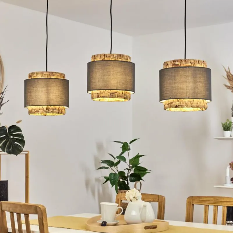 Lampes En Tissu-hofstein Suspension Marieux Noir, 3 lumières