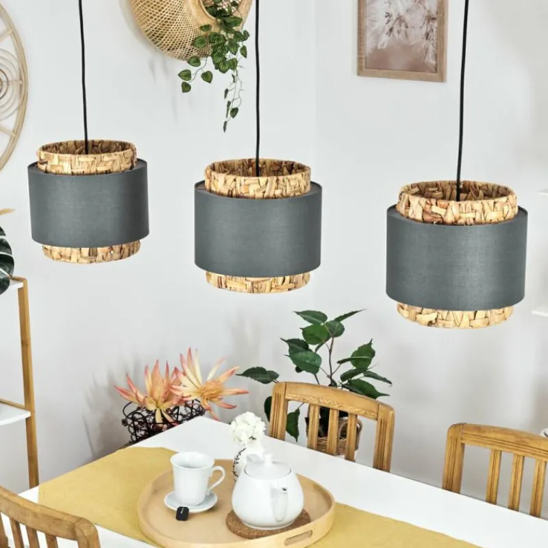 Lampes En Tissu-hofstein Suspension Marieux Noir, 3 lumières