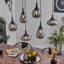 hofstein Suspension Maynal Noir, 6 lumières