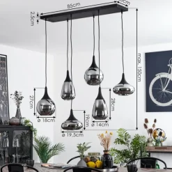 hofstein Suspension Maynal Noir, 6 lumières