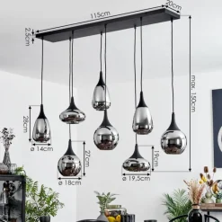 hofstein Suspension Maynal Noir, 8 lumières