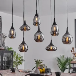 hofstein Suspension Maynal Noir, 8 lumières