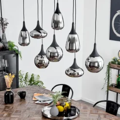 hofstein Suspension Maynal Noir, 8 lumières