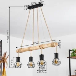 Luminaires Scandinaves-hofstein Suspension Mechaico Écru, Noir, 4 lumières