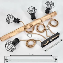 Luminaires Scandinaves-hofstein Suspension Mechaico Écru, Noir, 4 lumières